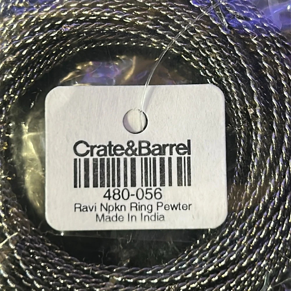 Crate & Barrel Navi pewter napkin holders set of 6